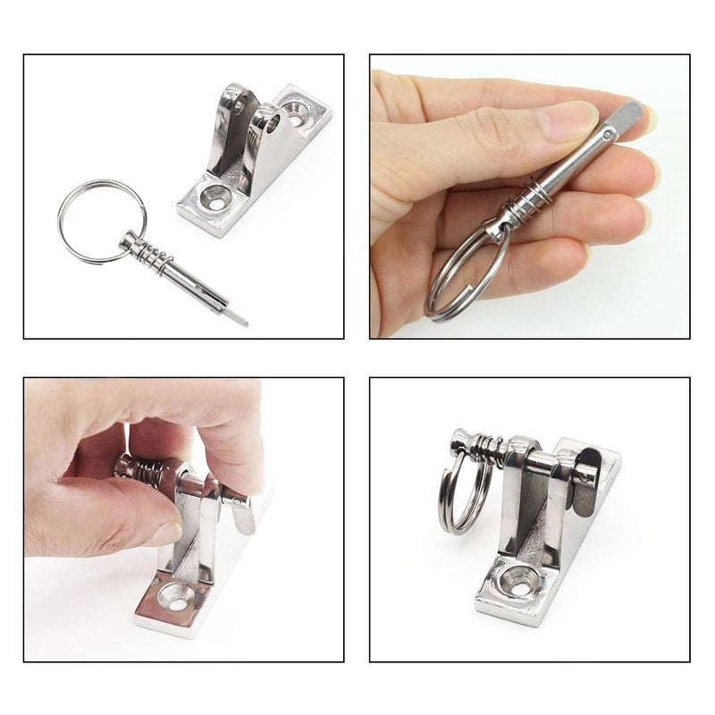 Hysagtek 6 Pcs Bimini Pins 1/4" Diameter Bimini Top Hardware, Quick Release Pin Boat Canopy Pins for Boat Canopy Marine Hardware, 316 Stainless Steel with Pull Ring - Image 3